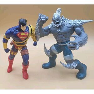 VTG 1995 Superman Man of Steel Hunter-Prey vs‎ Doomsday Action Figures DC Comics
